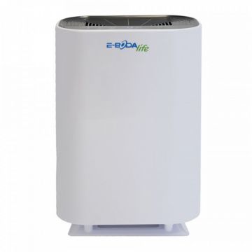Purificator aer Air Clean 100 E-boda, 45 W, 3 viteze, 51 x 20 x 33 cm, afisaj LED, HEPA, maxim 50 mp, Alb
