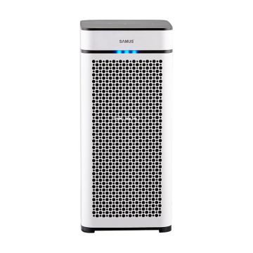 Purificator de aer Samus, 52 W, 330 m³/h, acoperire 40 mp, metal/ABS, Wi-Fi, filtru Hepa, Alb