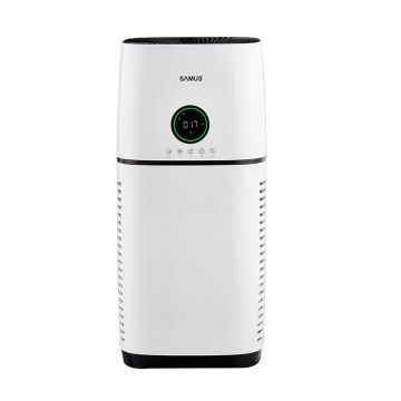 Purificator de aer Samus, 65 W, 3 trepte, 500 m3/h, senzor prezenta fum/praf, 4 viteze, Wi-Fi, Alb