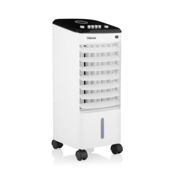 Racitor de aer portabil Tristar AT-5445, 3 viteze, Racire cu apa/gheata, Capacitate 4 l, Flux de aer 326 m³/h, Oscilatie, Alb/Negru