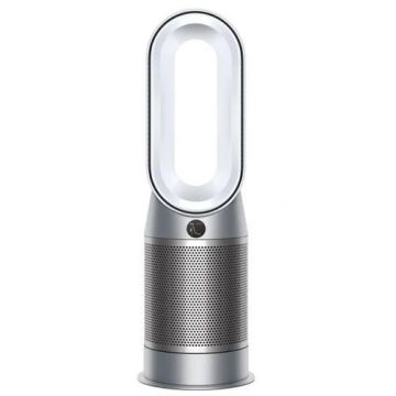 Aeroterma si purificator de aer Dyson Purifier Hot+Cool AutoReact HP7A 3-in-1, Functie incalzire, 310 l/s, Oscilare la 350 grade, Mod noapte, H 105 cm (Alb/Nichel)