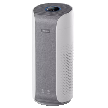 Purificator Aer Philips Filtru Hepa Si Carbon Activ, Rata Cadr 610 M³/h, Conectat Cu Aplicatia Cleanhome+, Putere 60 W, Control Vocal Alexa / Google Home, Alb/gri