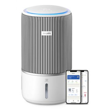 Purificator aer si umidificator Philips AC3420/10, 78mp, 300mc/h, Filtru HEPA, Umidificare (Gri/Alb)