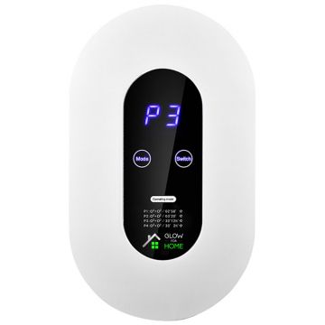 Purificator de aer cu ozon, GlowforHome, 5W,130mg/h, pentru suprafete de pana la 30 mp, 4 moduri functionare, LCD, mini generator de ozon purificator de aer pentru casa, 5 milioane de ioni negativi, alimentare 220V, alb