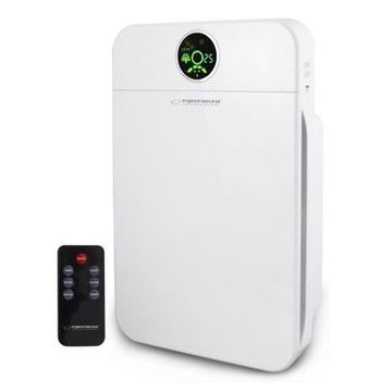 Purificator de aer Esperanza EHP002, 35W, 50 mp/m, 4 trepte de filtrare, filtru HEPA, ecran LCD, Timer, Telecomanda, Alb Purificator de aer Esperanza EHP002, 35W, 50 mp/m, 4 trepte de filtrare, filtru HEPA, ecran LCD, Timer, Telecomanda, Alb