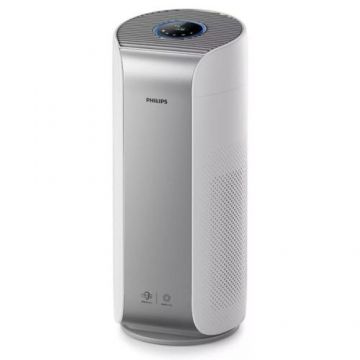 Purificator de aer Philips AC3854/51 Seria 4000i, purifică încăperi de până la 73 m², rată CADR de 610 m³/h, filtre HEPA și cu carbon activ, conectat cu aplicaţia CleanHome+
