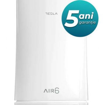 Purificator de aer Tesla TAPA6, 300 mc/h, 0.25 L, Wi-fi, Filtru Hepa (Alb)