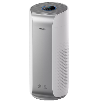 Purificator Philips De Aer Cu Aplicatia Cleanhome+, Filtru Hepa, Incaperi De 73 M², Cadr De 610 M³/h, Inel Colorat, 4 Nivele Turatie, Control Vocal Alexa/google Home, Compatibilitate Androi / Ios, Alb/argintiu Lucios