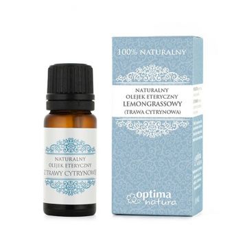 Ulei esential de Lemongrass Optima Natura 10 ml pentru dureri musculare, depresie, memorie