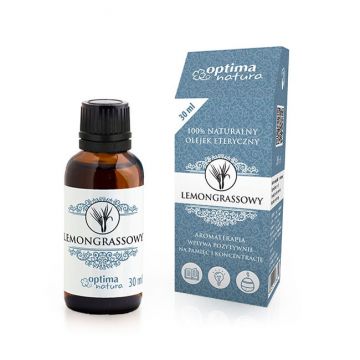 Ulei esential de Lemongrass Optima Natura 30 ml pentru dureri musculare, depresie, memorie